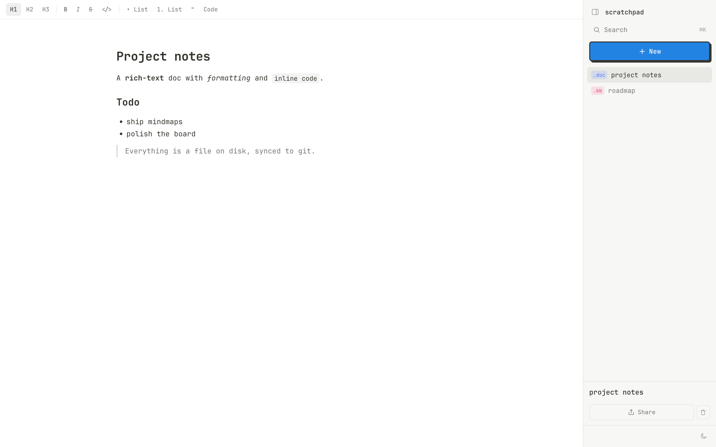 Rich-text doc