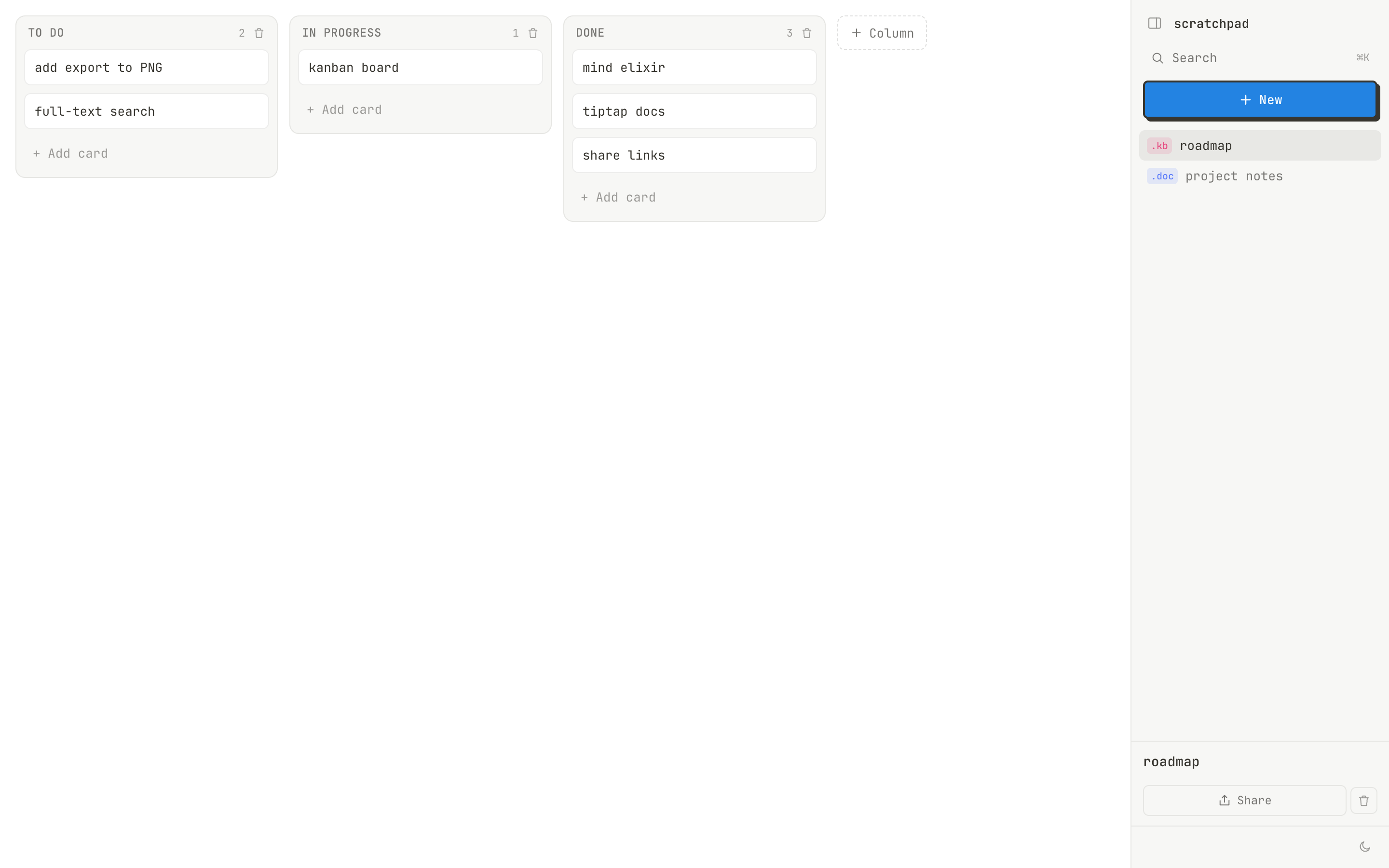 Kanban board